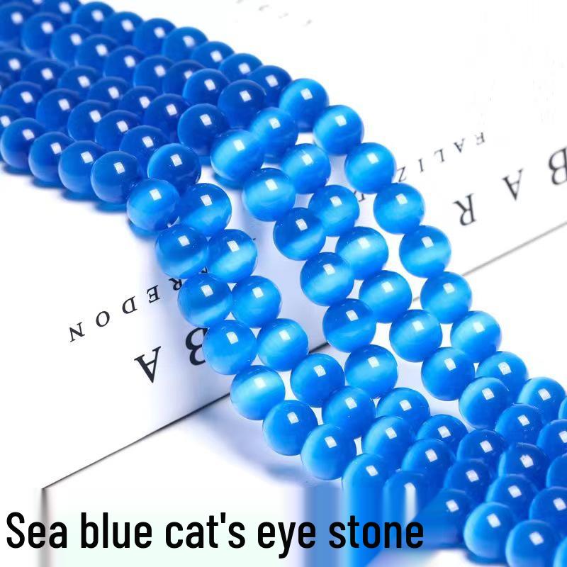 Cat's Eye Stone Jewelry Accessories: Loose Round Beads for DIY Stringing