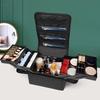 Professional Cosmetic Box Multi-layer Large Size Portable Cosmetic Bag Black Multifunctional Toolbox Cosmetic Storage Bag