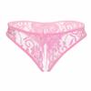 Sexy Underwear Women Thong Bragas Sexy Panties Thong Lace Transparent Hollow Open Crotch Low Waist Word Pants Ladies Briefs