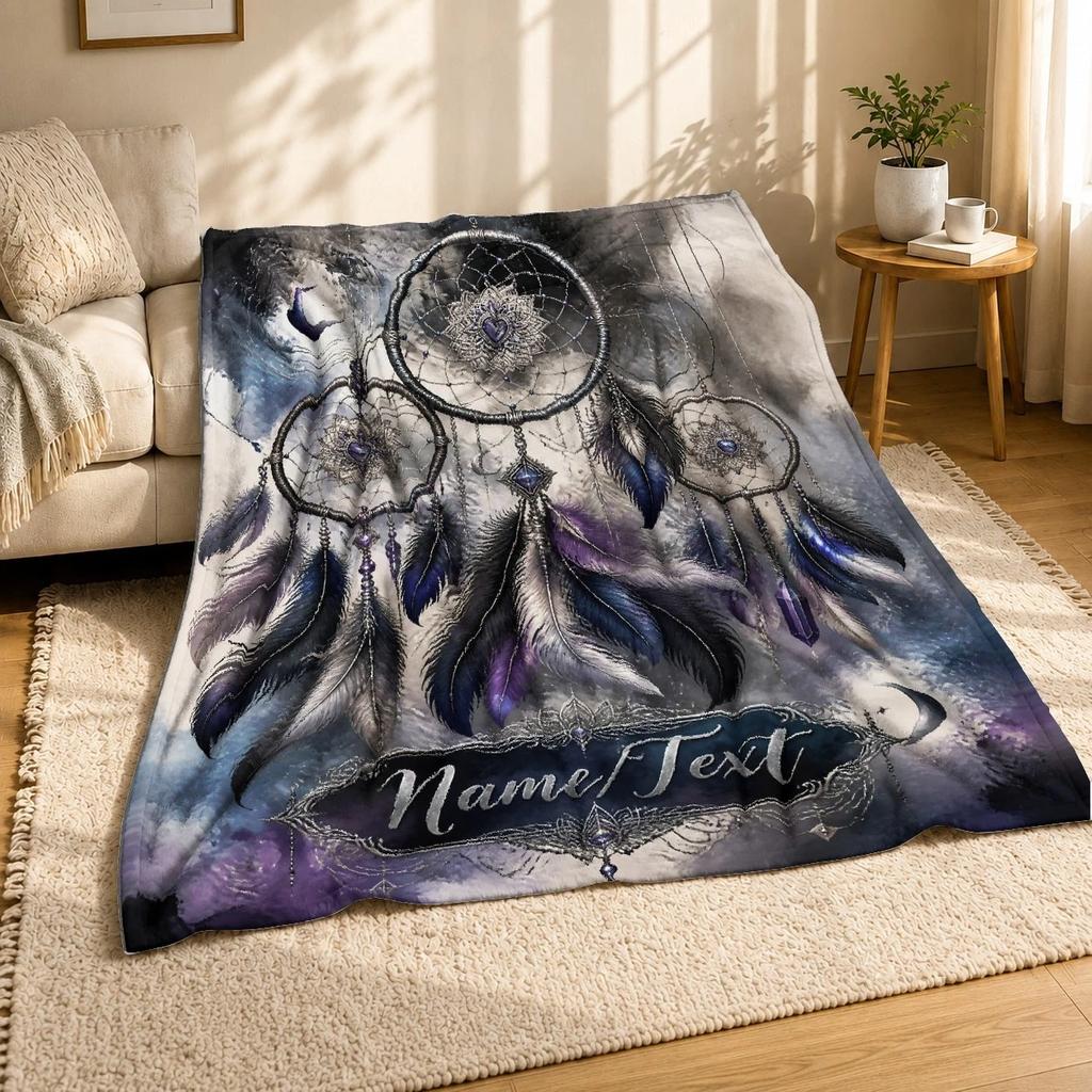 Personalized Moon Dreamcatchers Coral Fleece Blanket
