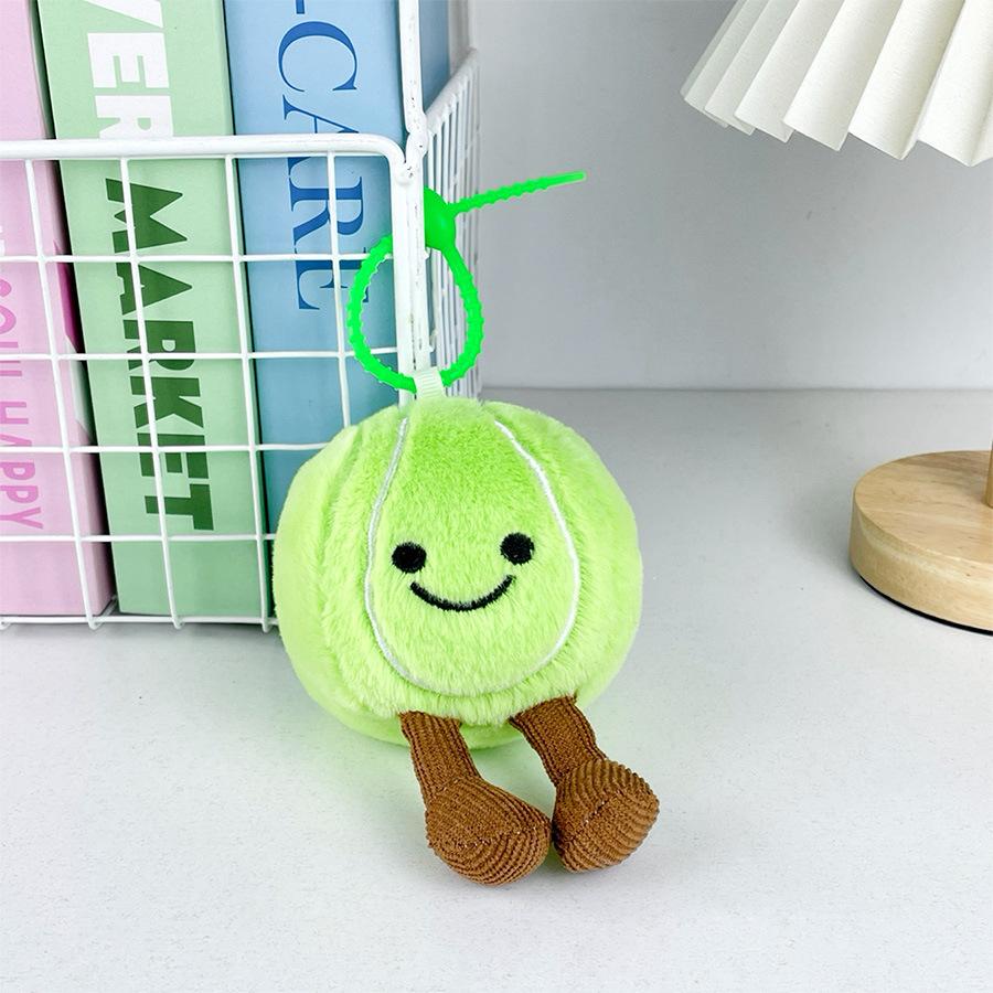 

Cartoon Baseball Cap Basketball Pendant Plush Doll Fun Sports Baseball Keychain Tennis Doll Bag Pendant Height about 8cm