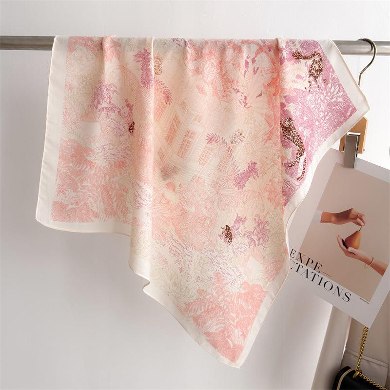 Eșarfă elegantă de mătase 2025: Design japonez și coreean, Stil subțire de vară, Protecție pentru gât