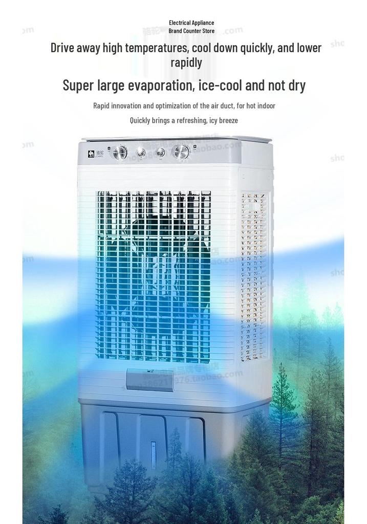Camel Commercial Evaporative Air Cooler - Mobile Water-Filling Cooling Fan for Industrial, Household, and Restaurant Use