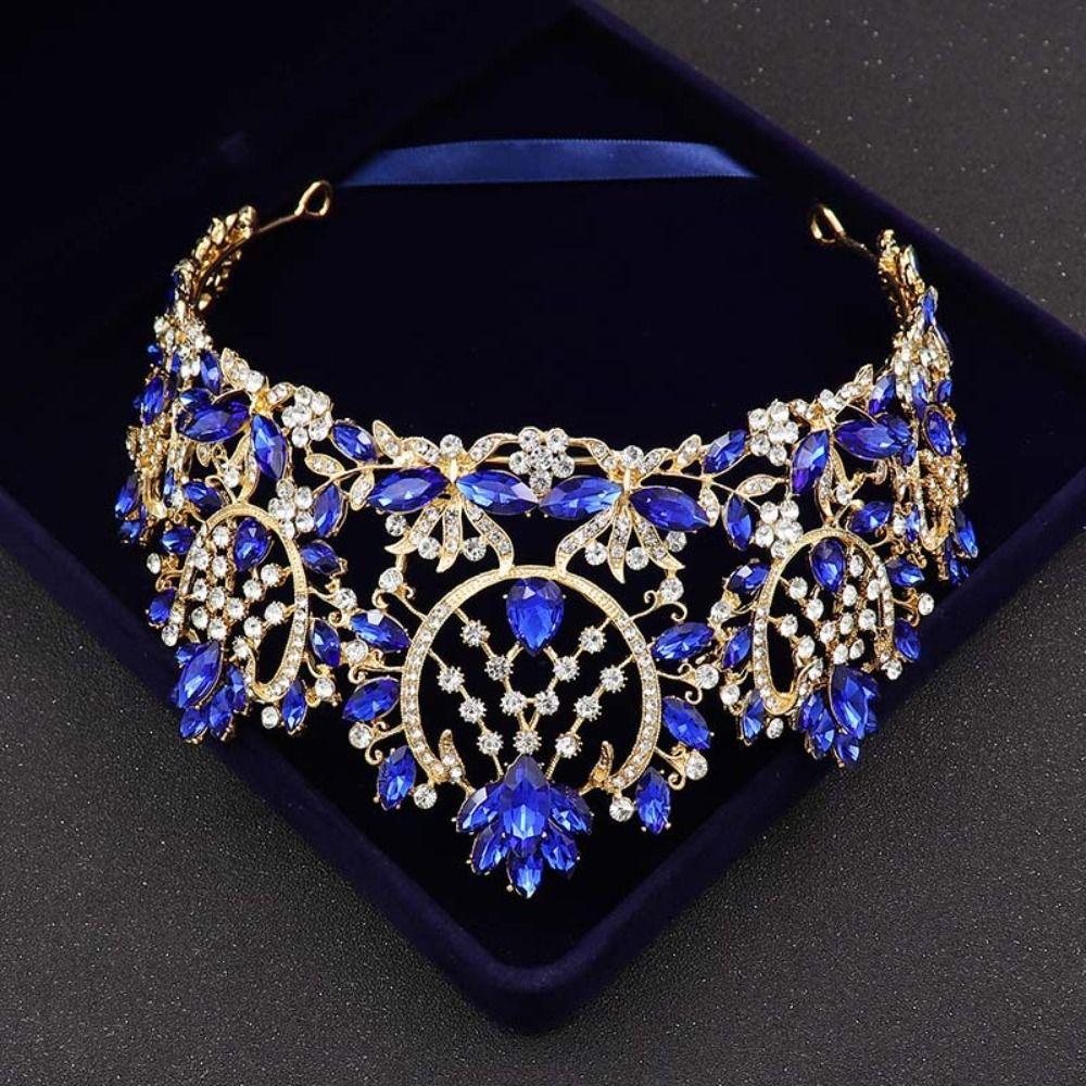 Rhinestone Baroque Pageant Crowns Cake Decorations Queen Princess Tiara Bridal Crowns  For Women