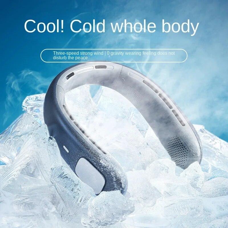 Přenosný ventilátor na krk Hands free Bezlopatkový ventilátor Napájený baterií Osobní nositelný ventilátor Bezlopatkový dobíjecí design sluchátek USB Pow