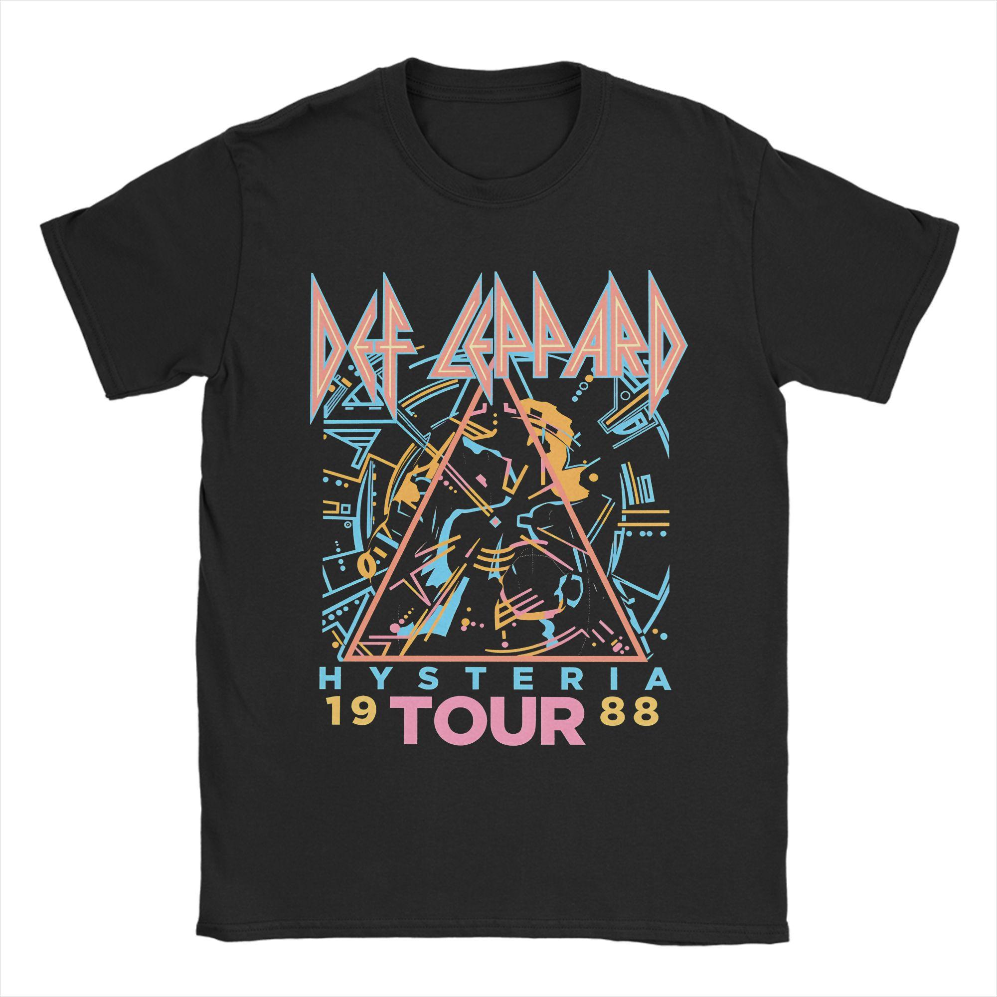 

Def Leppard 1980s Heavy Hair T Shirts Mens 100 Cotton Vintage TShirts Crew Neck Tee Shirt Short Sleeve Clothing Gift Idea S