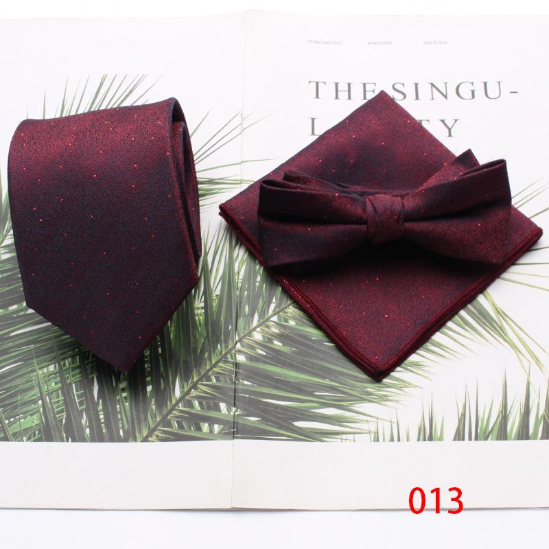 

Бордовый Ретро Мужской Галстук Галстук-бабочка Квадратный Платок Набор из Трех Предметов для Бизнеса Свадьбы Жениха Лучшего Друга