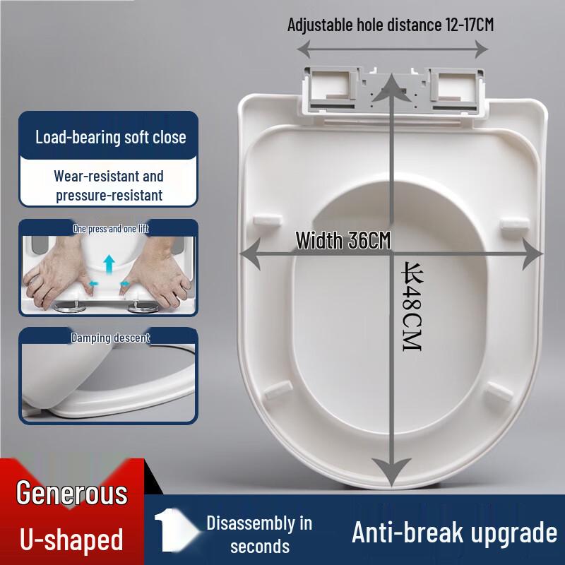 Homeglen Universal Slow-Close U-Shape Toilet Seat