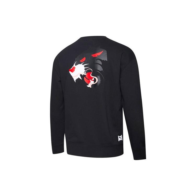 PUMA Fierce Back Printing Sports Round Neck Pullover Black Men s 579096-01 L