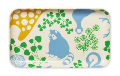 Tatsucraft NR Caster Tray, SS, 21.5cm, Web Original Model, Scandinavian-style Animal Design, Non-Slip, Microwave-Safe, Tray, Tray, Stylish, Plastic,