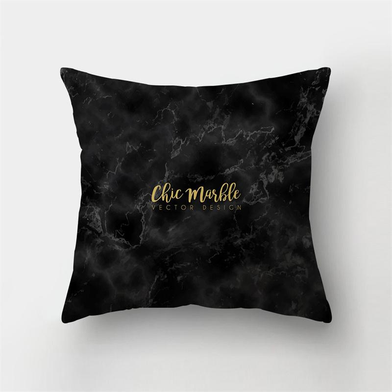 45x45cm Abstract Geometric Print Cushion Cover Marble Pillow Cover Polyester Short Plush Patchwork Sofa Home Decor Cushion Cover