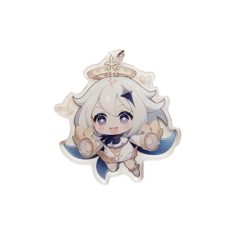 Original Genshin Impact Game Character Cover Acrylic Cute Keychain Charm For Fans