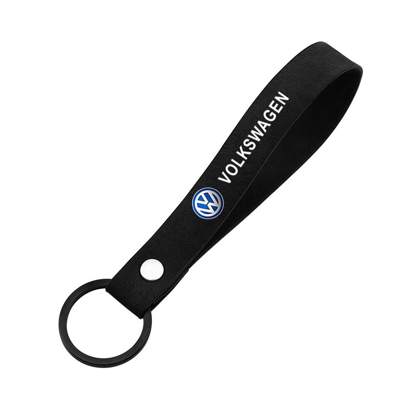 Für VOLKSWAGEN VW Auto Wildleder Schlüsselband Schlüsselring Metall Auto Rad Reifenventilschaft Ventilkappen Abdeckung Für Volkswagen GOLF Polo Tiguan VW G