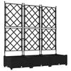 Garden Planter Set 3 Pcs Black 120 X 40 X 125.5 Cm Plastic
