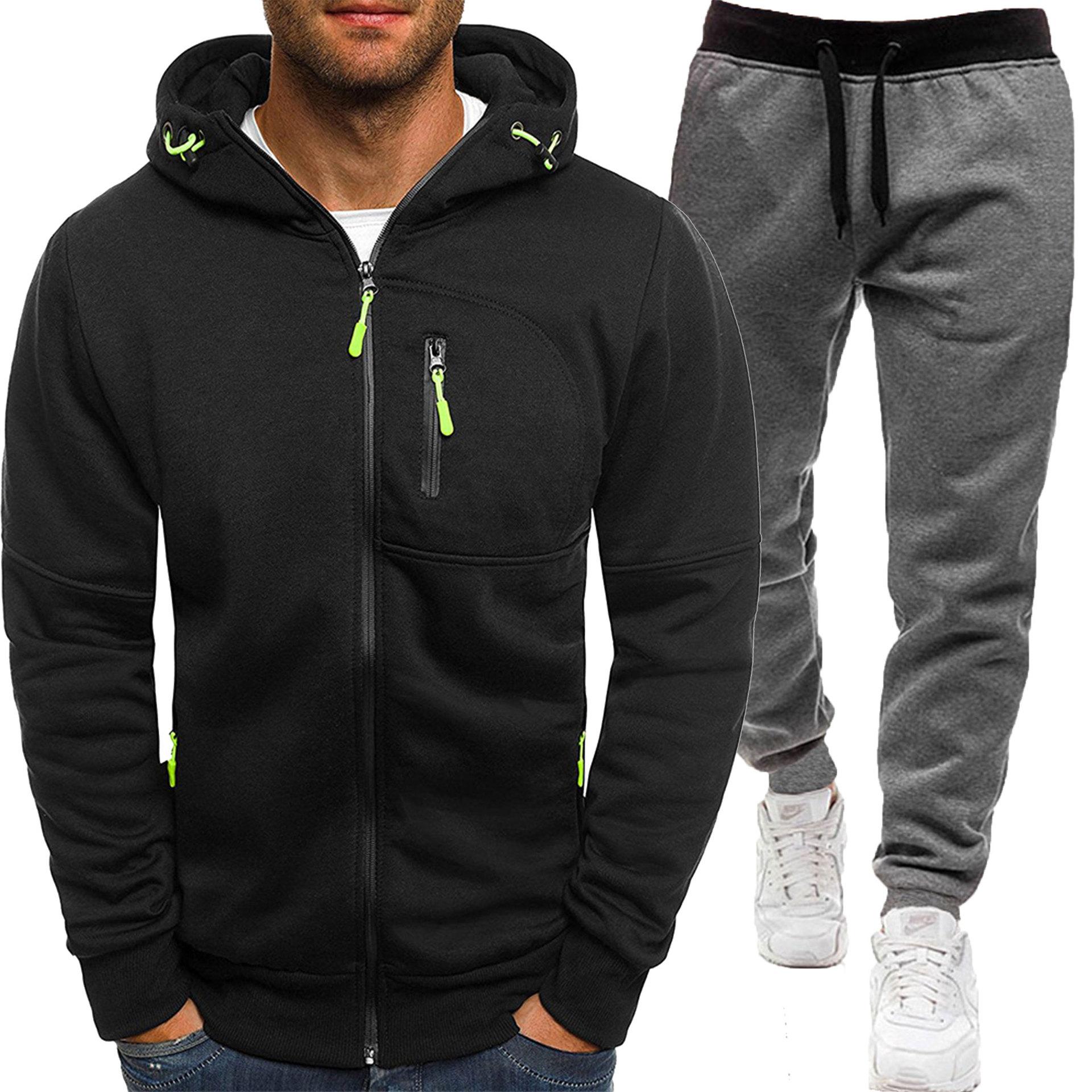 

Чоловічий зимовий теплий костюм, кардиган на блискавці + штани, комплект з 2 предметів S