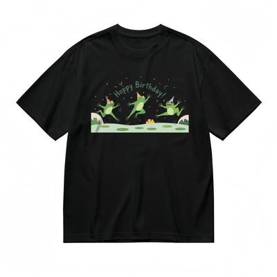 Men's Fashion Comfy Classic T-Shirt Jumping Frog Confetti Theme Design Tee