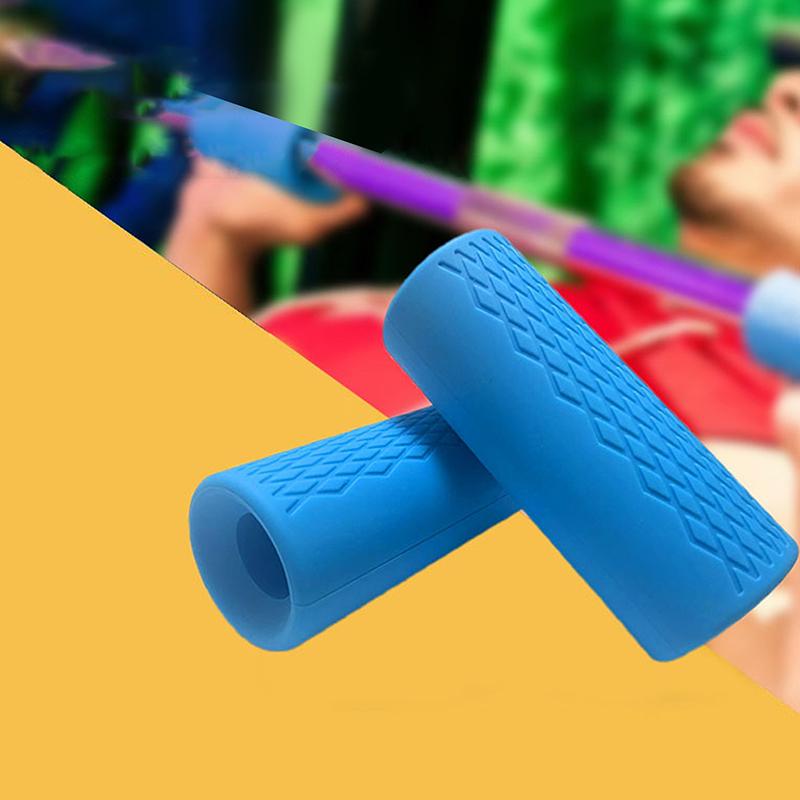 1Pc Barbell Dumbbell Grips Stress Relieve Dumbbell Handles Silicone Anti-Slip Pad Thick Bar Handles Pull Up Weightlifting Grip