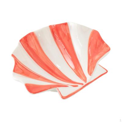 Bol en céramique en forme de coquillage pour cartes de visite, plateau à bibelots décoratif pour la maison
