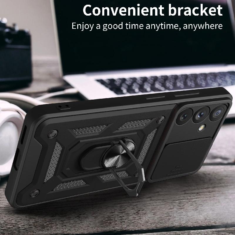 For Samsung Galaxy A54 A55 A56 5G Case Slide Camera Protect Armor Phone Case for Samsung A16 A26 A36 5G Magnet Holder Ring Cover