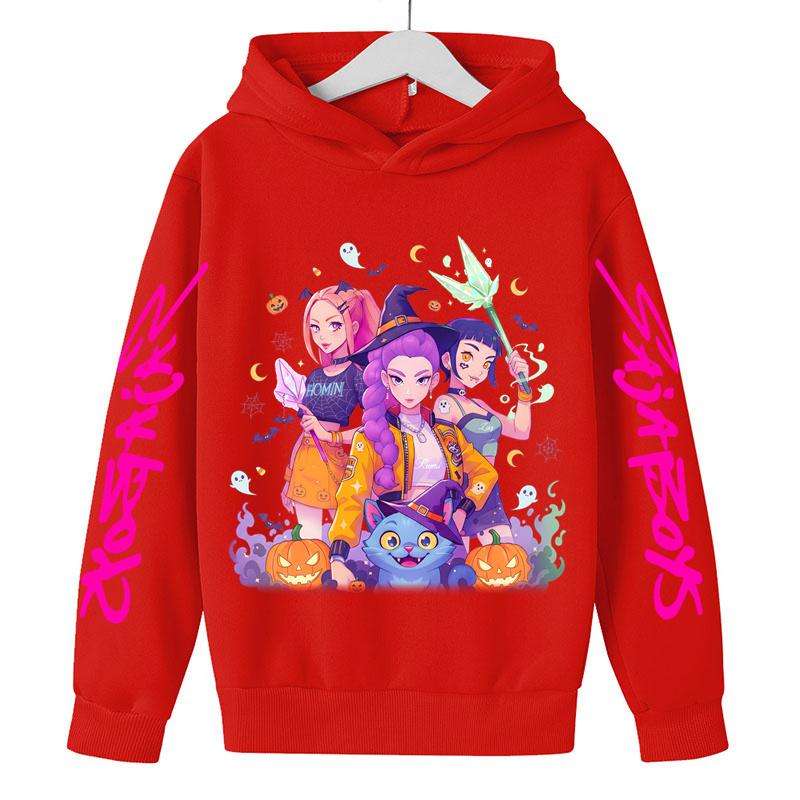 Movie New Kids K-Pop Demon Hunters Hooded Tops Toddler Girl Clothes KPop Demon Hunters Hoodie Girls Fashion Casual Sweatshirt