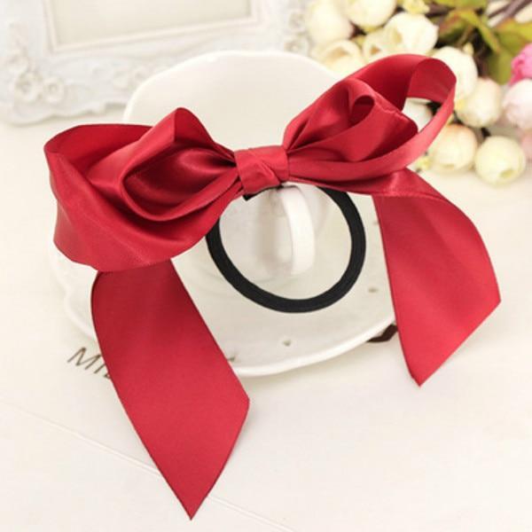 New Korean Bow Ribbon Elastic Hair Bands Women Elegant Hair Rope Elastic Ring Ties Headwear Girls Hair Accessories