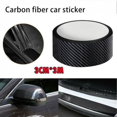 Accessories Carbon Fiber Vinyl Door Car Sill Scuff Cover Plate Sticker Protector