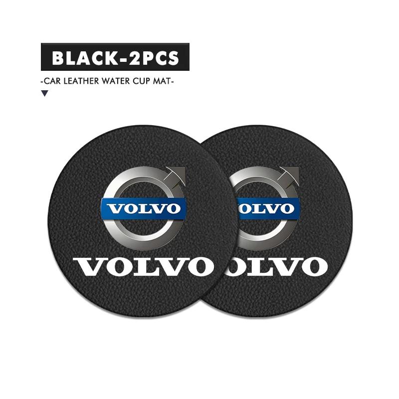 2pcs Car Cup Coaster High Quality Colorful Non Slip Pad Parts For Volvo AWD XC60 S40 XC40 XC90 C30 C70 S60 S80 S90 T6 V40 V50