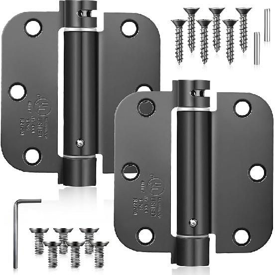 3.5 Inch Self-Closing Door Hinges 3-1/2 Inch Spring Self-Closing Hinges with 5/8  Radius Corners Adjustable(2 Pieces) 2