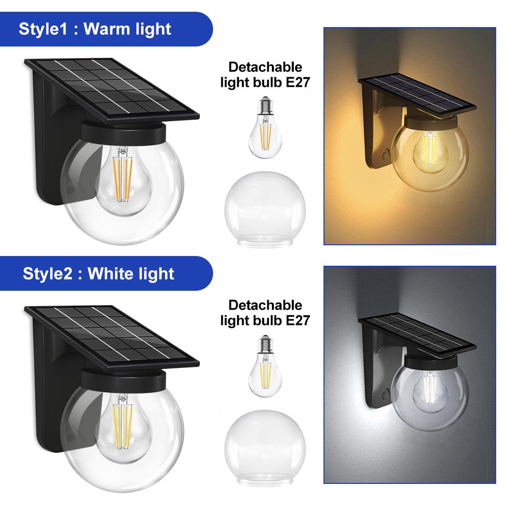 Solar Wall Lights Bright Ball Post Light Outdoor Waterproof Solar Security Light Dusk To Dawn Sensor Backyard Garden Patio Front