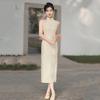 White neck sleeveless national style new Chinese Suzhou long cheongsam improved young women's high-end birthday dress
