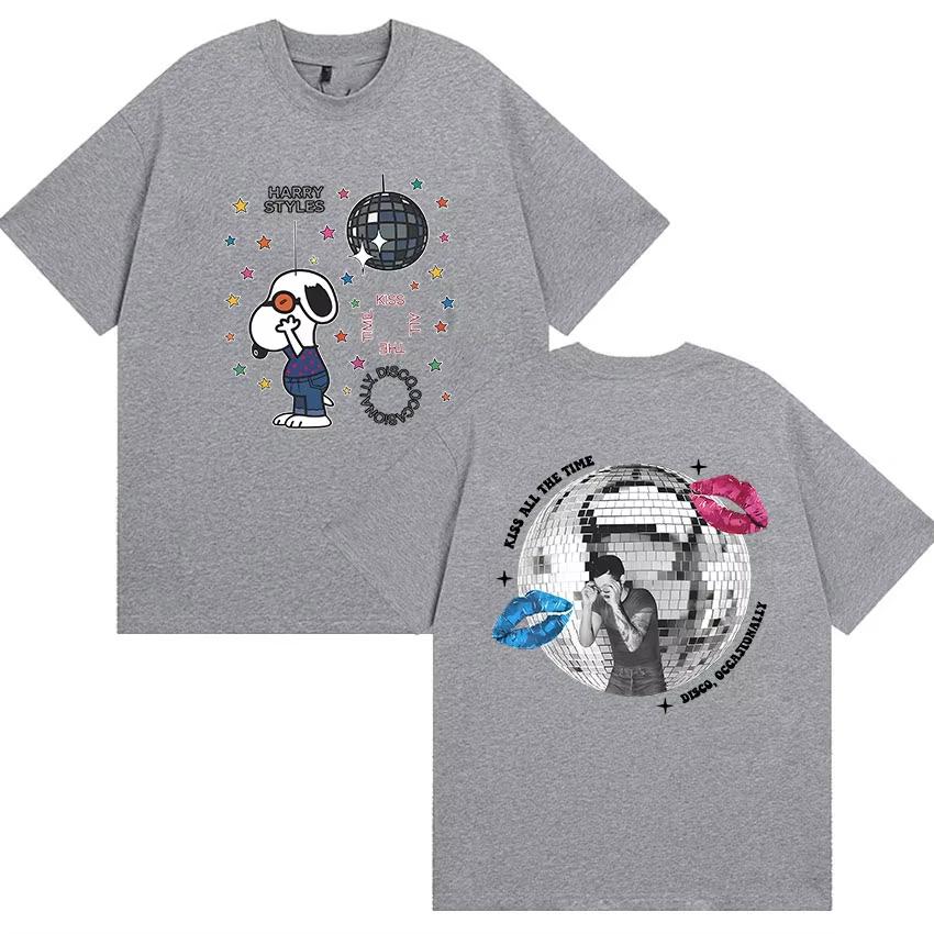 Harry Styles Kiss All The Time Disco Occasionally Tour 2026 T Shirts Unisexs Women Summer Fashion Cotton Short Sleeve Tshirt