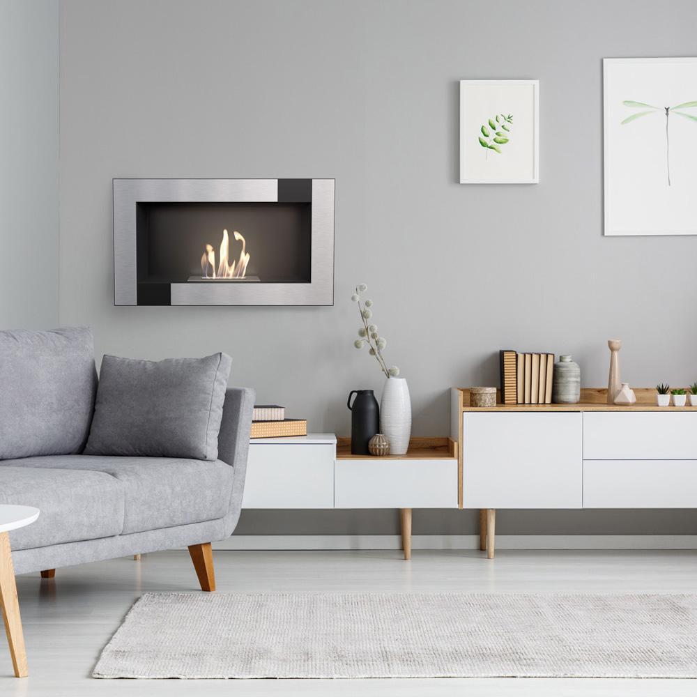 Wall mounted Bioethanol fireplace GOLF QUBE TÜV