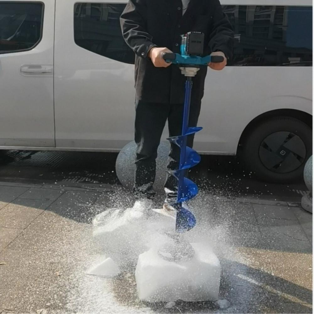 Industrial Handheld Ice Drill Machine Multifunctional Lithium Electric Drill Mixer High Power Steering Wheel Ground Drill