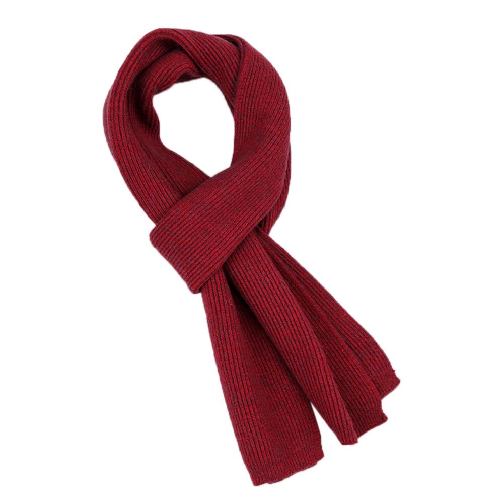 Double-side Pure Color Water Ripple Knitted Unisex Scarf Warm Soft Scarf