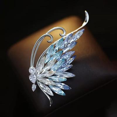 High-end Crystal Butterfly Brooch, Niche Elegance, Light Luxury Pin, High-end Style, Suit Coat, Corsage and Accessory