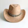 Cappello da Cowboy in Camoscio Accessori Testa di Toro Asta Larga Cappello da Rancher Autunno e Inverno per Uomini e Donne Cappello Jazz Classico Sombrero