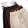 Women's Angora Red Wool Wide-Leg Pants, Autumn/Winter 2024 Style, Soft Thickened Straight-Leg Design.