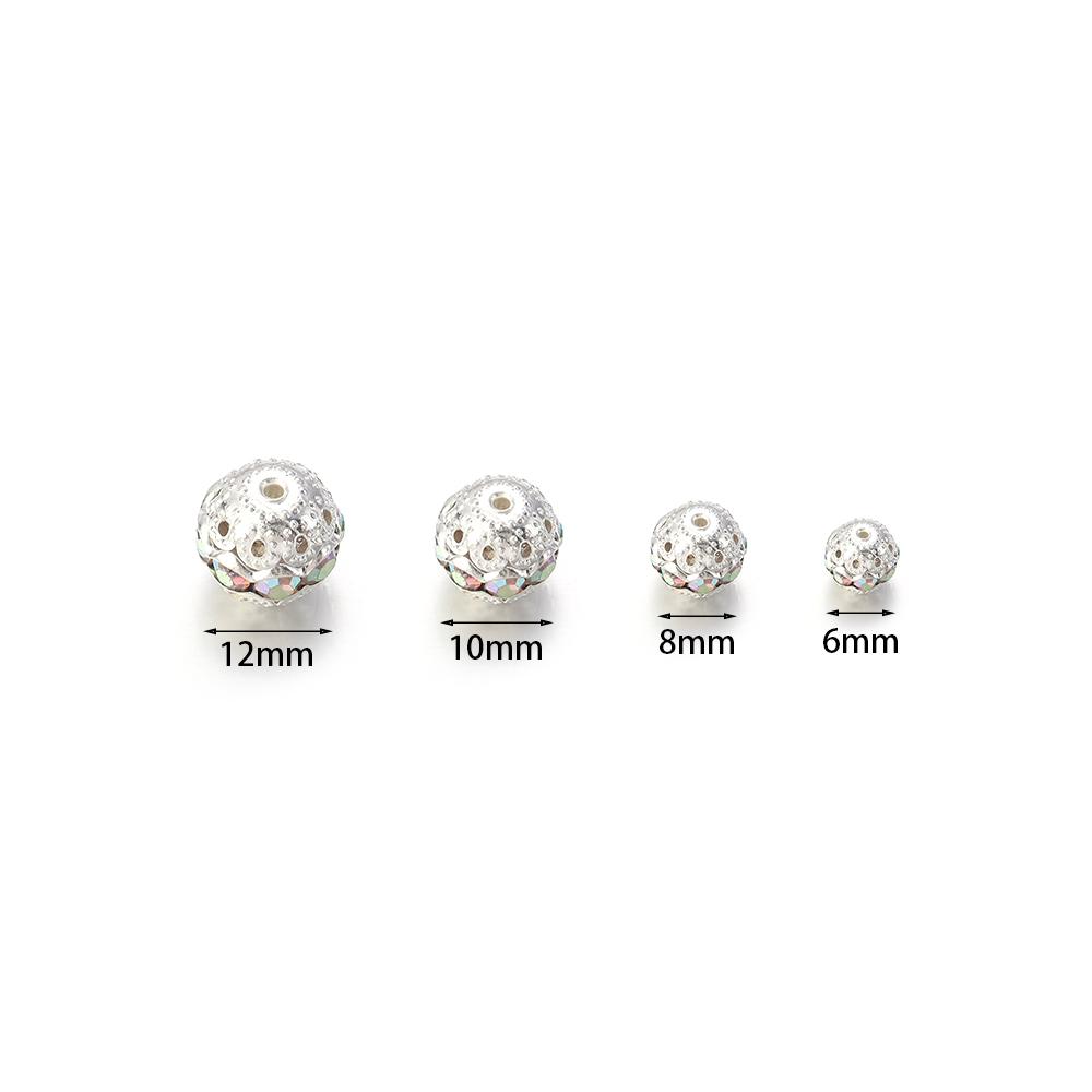 10-20pcs/Lot Round Rhinestone Crystal Beads for Jewelry Making Round Spacer Beads For Jewelry Making DIY Bracelets Necklace
