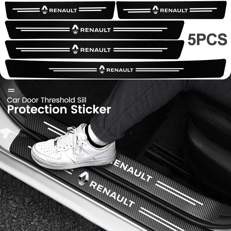 Car Styling Threshold Strip Carbon Fiber Sticker Door Sill Protector Accessories For Renault Clio Megane Logan Duster RS SS1