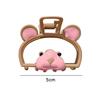 Cute Little Bear Pink Cat Hair Clips Hollowed-out Metal Girls' High School Ponytail Clips Cherry Headwear Hair Accessory Clips
