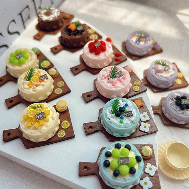 Miniature Birthday Cake Food Model Diy Home Accessories Dollhouse Decoration