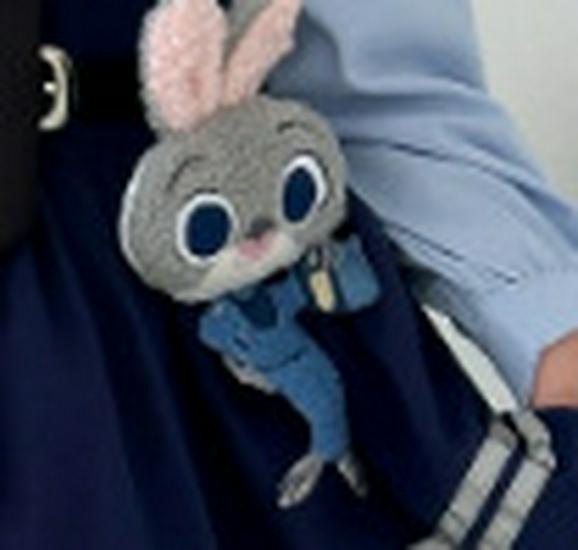 Girls Bunny Police Officer Princess Cartoon Puff Dress - Summer Birthday Lolita Skirt 120cm