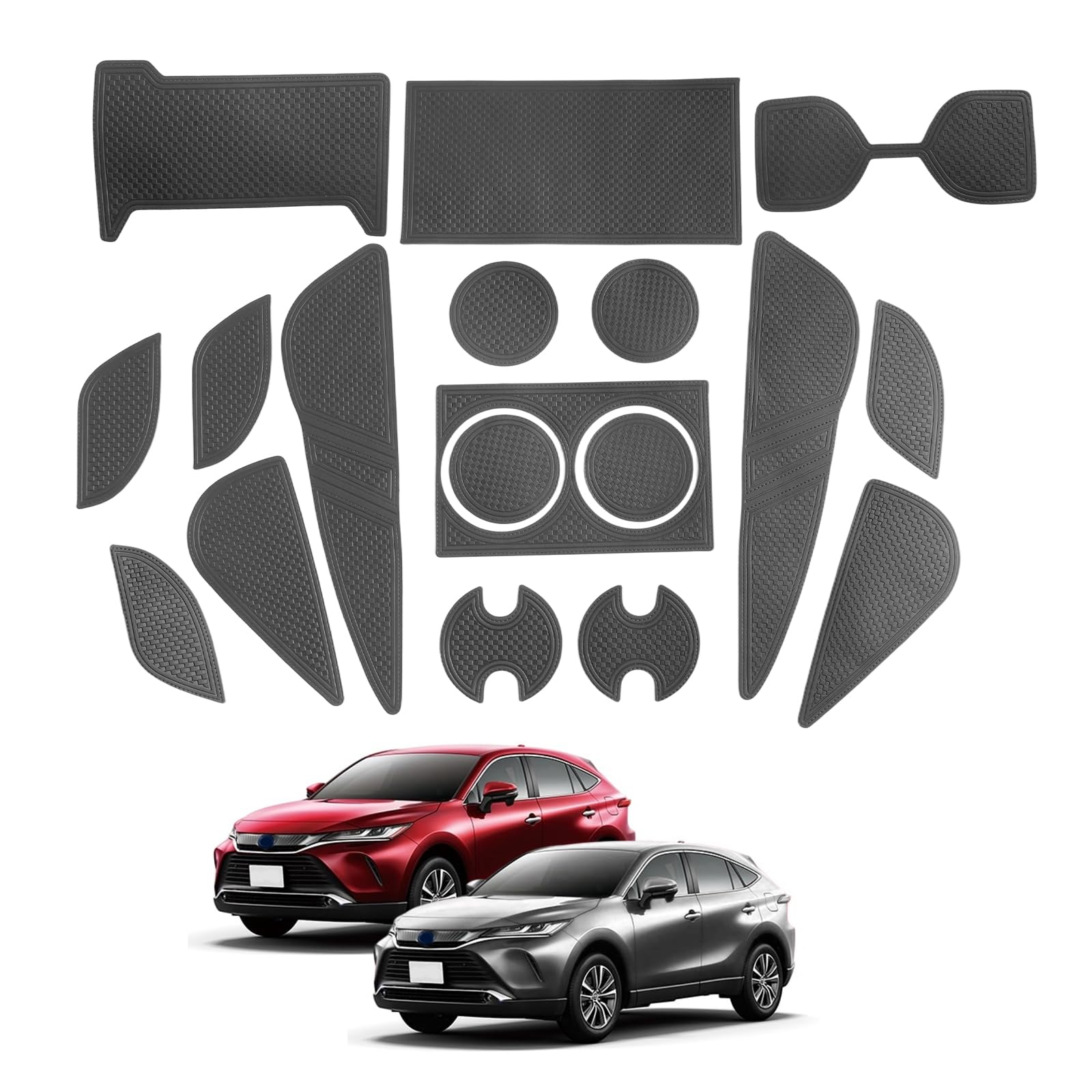 

RUIYA Коврики для Toyota Harrier 80 Кожаные коврики на внутреннюю дверь с резиной Легко настраиваемые детали интерьера для Harrier 80 Серия Black Anti-Slip, чёрный