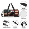 American Flag Eagle Print Travel Duffel Bag Unisex Lightweight Yoga Gym Sports Bags Portable Waterproof Carry on Luggage Bag