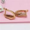 Exquisite Russian 585 Purple Gold Classic Inlaid Zircon-Plated Rose Gold Fashion Wing Ear Buckle Personalized Earrings