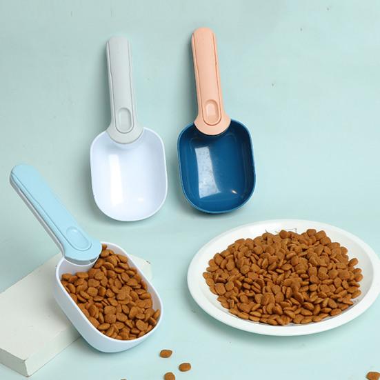 Dog Food Shovel Ergonomic Design Large Capacity ABS Sealing Bag Clip Pet Food Spoon for Dogs