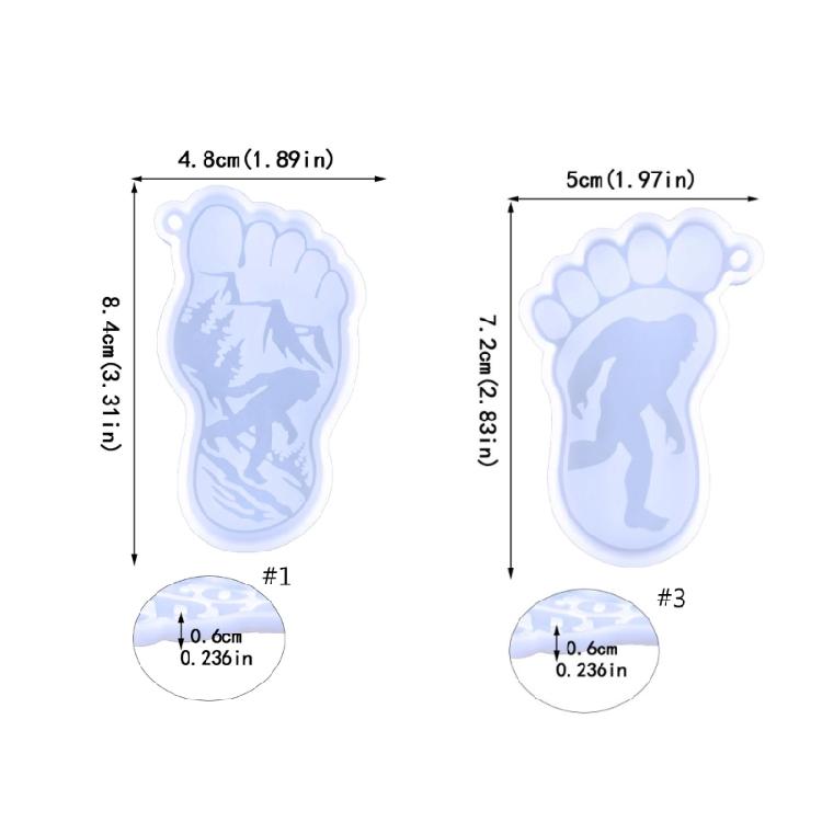 Foot Silicone Resin Mold for Keychain Jewelry Making,DIY Pendant Charms Mold