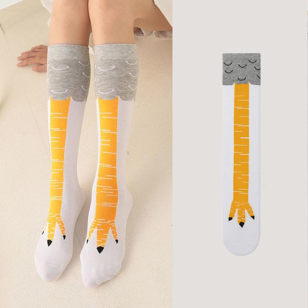 Women's Trendy Ostrich Chicken Feet Over-the-Knee Compression Socks for Spring, Autumn, and Winter