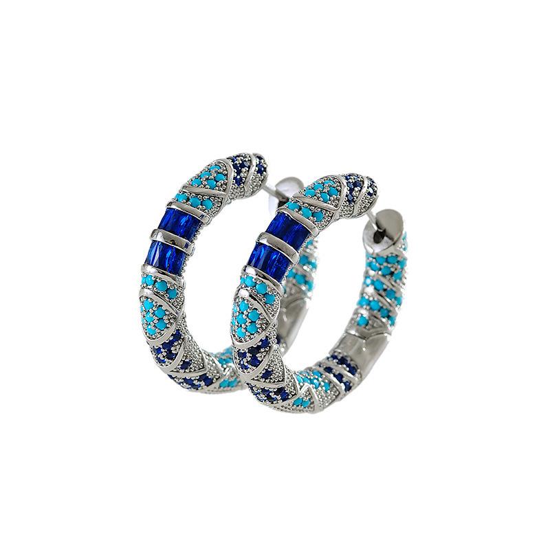 1 Paire de Boucles d'Oreilles Émail Bleu, Attaches d'Oreilles Rétro de Niche Luxe Léger, Boucles d'Oreilles Exquises Haut de Gamme Avec Boucles d'Oreilles