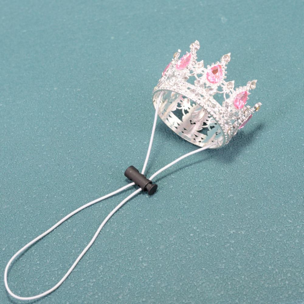 New Alloy Rhinestone Pet Crown Adjustable Cord Electroplated Sparkling Tiara Gold/Silver Pet Hats Costume